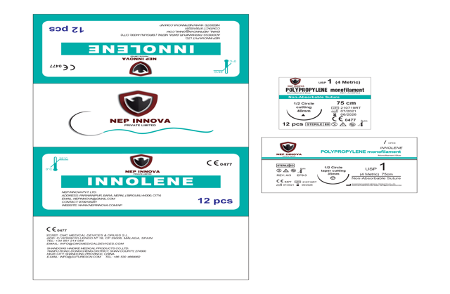 INNOLENE - <p><strong>INNOLENE</strong>&nbsp;is a <strong>POLYPROPYLENE</strong>, monofilament&nbsp;<strong>non-absorbable</strong> Suture.This …